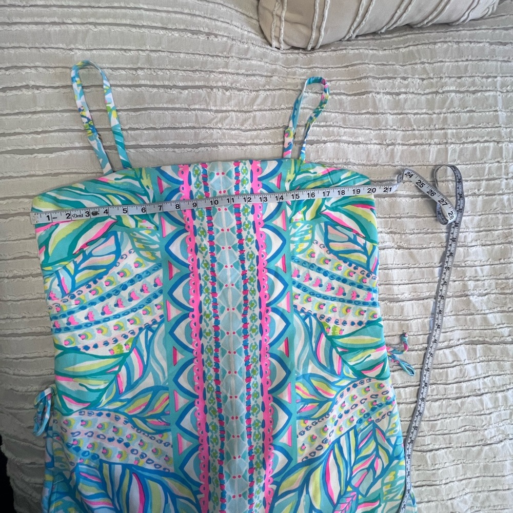 Lilly Pulitzer Tropical Print Romper in Pink and Blue - Picture 5 of 6